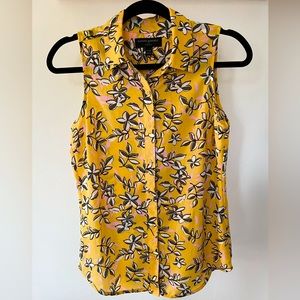Yellow Print Banana Republic Sleeveless Top
